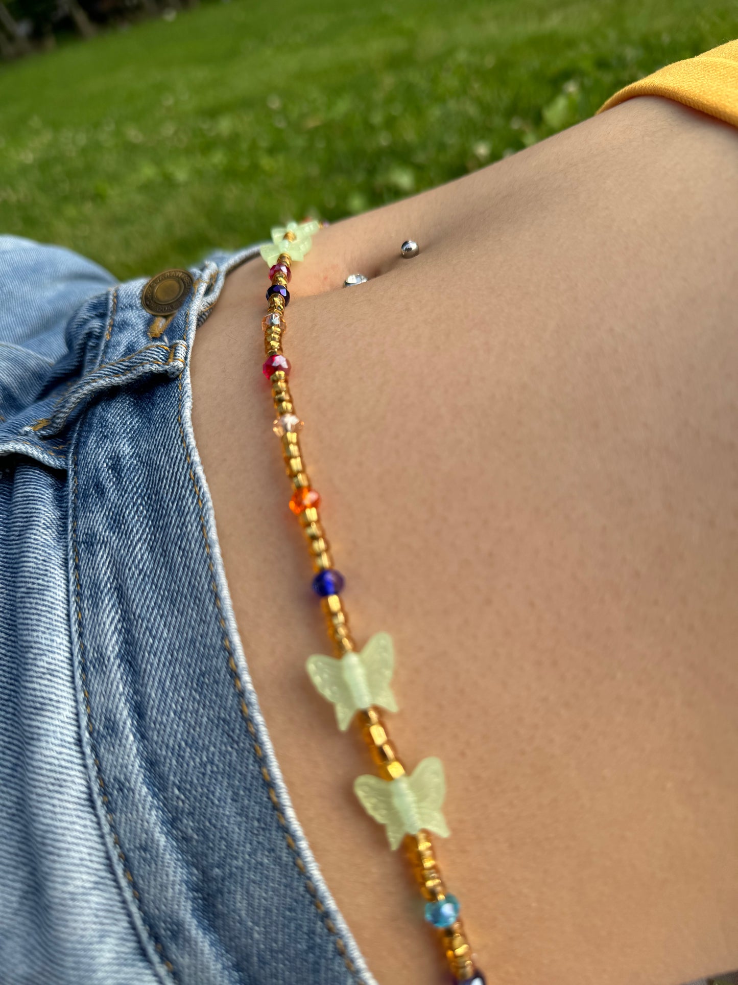 Waist Bead- Glow in the Dark Butterflies